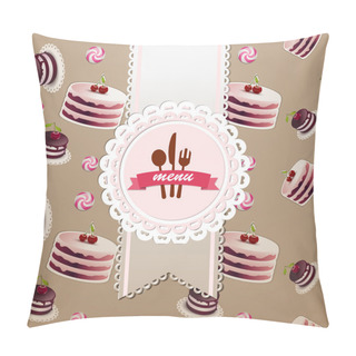 Personality  Cupcakes And Candy Seamless Pattern Pillow Covers