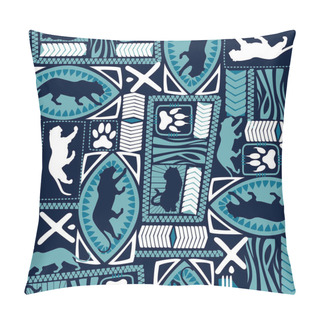 Personality  Tribal Tiger Repeat Seamless Pattern Pillow Covers