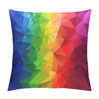Personality  Vector Polygonal Background Pattern - Triangular Design In Full Spectrum Rainbow Colors - Vertical Striped Pillow Covers
