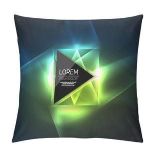 Personality  Color Neon Glowing Triangles, Abstract Background Pillow Covers