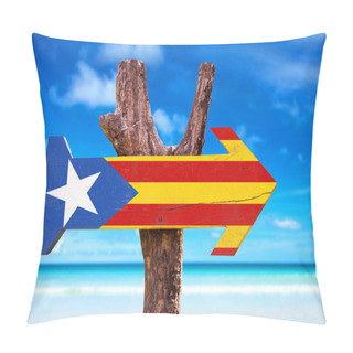 Personality  Catalonia Flag Wooden Sign Pillow Covers