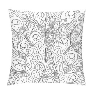 Personality  Zentangle Stylized Peacock Pillow Covers