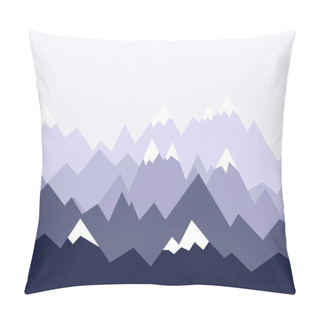 Personality  Mountains Landscape In Geometric Style. Outdoor Vector Background. Seamless Illustration. Pillow Covers