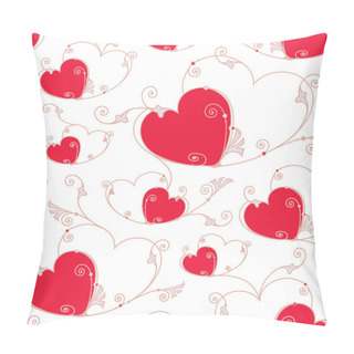 Personality  Valentines Day Seamless Background With Hearts Pillow Covers