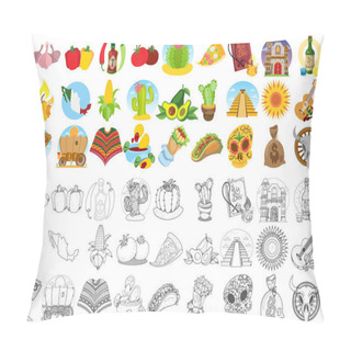 Personality  Mexican Food And Household Icons Pillow Covers
