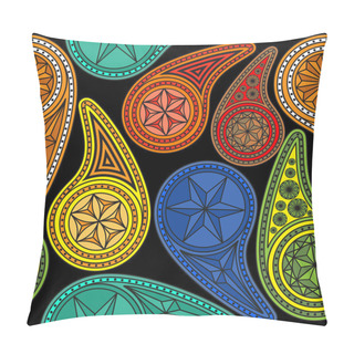 Personality  Seamless Pattern Based On Traditional Asian Elements Paisley Pillow Covers