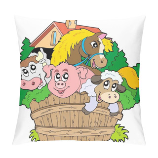 Personality Group Of Farm Animals Pillow Covers