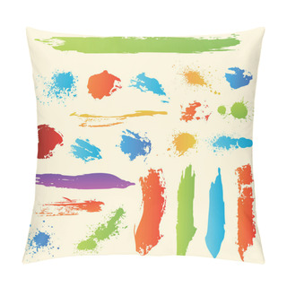 Personality  Set Of Grunge Brushes And Paint Banners. Cool Colorful Graffiti Design Illustration Pillow Covers