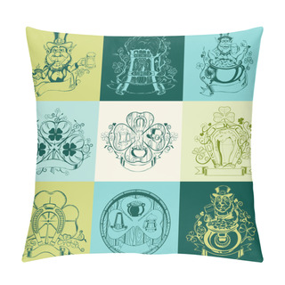 Personality  Set Of Nine Pictures For St. Patricks Day. Pillow Covers