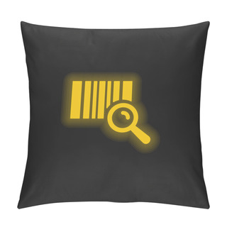 Personality  Barcode Identification Yellow Glowing Neon Icon Pillow Covers