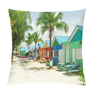 Personality  Colourful Houses On The Tropical Island Of Barbados In The Caribbean Pillow Covers