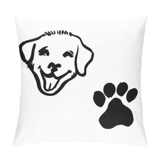 Personality  Freehand Sketch Illustration Of Dog, Animal Footprint Pillow Covers