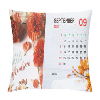 Personality  Calendar For  September 2024 Year Every Month Pillow Covers