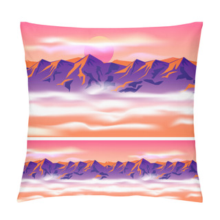 Personality  Mountain Peaks In The Clouds Pillow Covers