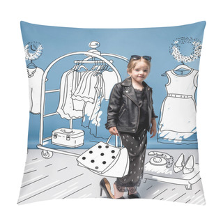 Personality  Stylish Girl Choosing Clothes  Pillow Covers
