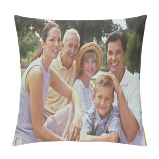 Personality  Portrait Of A Happy Family, Kinship Concept  Pillow Covers