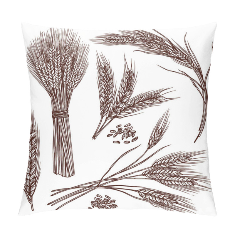 Personality  Wheat Sketch Set Pillow Covers