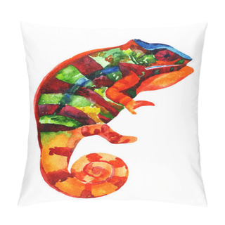 Personality  Watercolor Chameleon Pillow Covers
