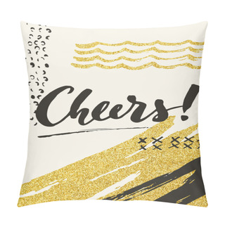 Personality  Cheers Calligraphic Card Pillow Covers