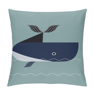 Personality  Whale On A Blue Background. Pillow Covers