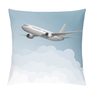 Personality  Air Flight Concept Design, Vector Drawn Jet Airplane. Pillow Covers