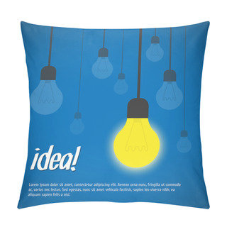 Personality  Light Bulb Idea Vector Illustration Pillow Covers
