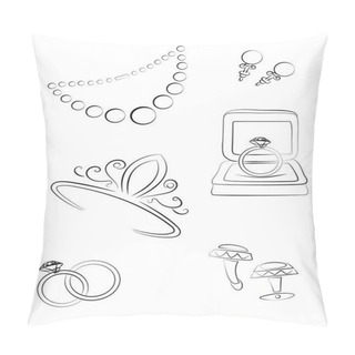 Personality  Vector Illustration Of Wedding Jewellery Pillow Covers