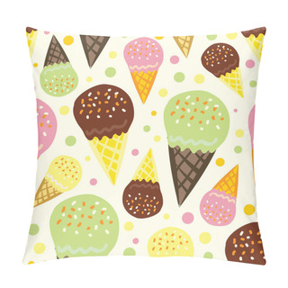 Personality  Seamless Pattern Of Ice Cream Pillow Covers