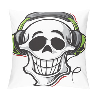 Personality  Skull With Headphones Pillow Covers