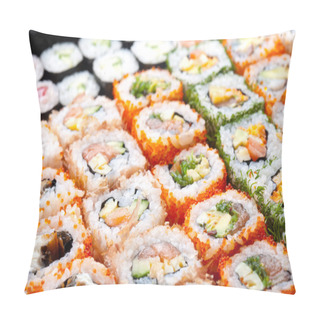 Personality  Variety Of Japanese Sushi Rolls. Pillow Covers