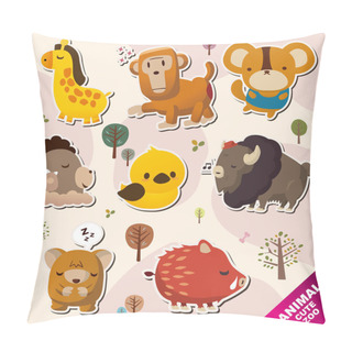 Personality  Cartoon Animal Stickers Icons Pillow Covers
