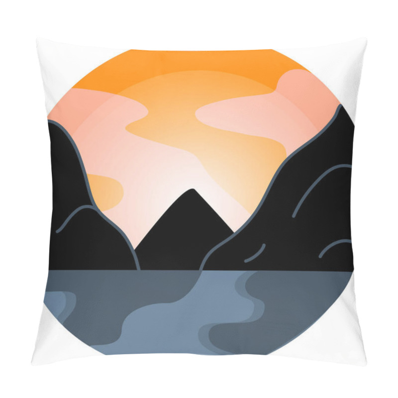 Personality  Illustration Of Abstract Sunrise In Mountains  Pillow Covers