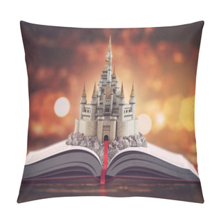 Personality  Open Story Book With Fairy Tale Castle. Pillow Covers