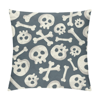 Personality  Halloween Seamless Pattern With Spooky Skulls Pillow Covers