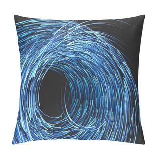 Personality  Blue Swirling Swirls With Gradient Lines, 3d Rendering Pillow Covers