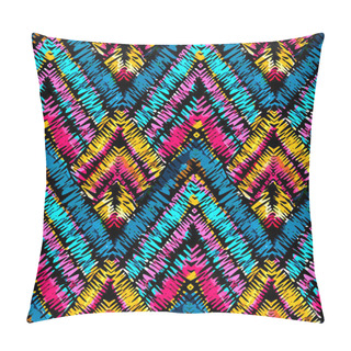 Personality  Rustic Embroidery Seamless Pattern.Vector Traditional Fashion Or Pillow Covers