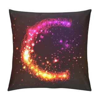 Personality  Neon Light Alphabets. Letter C Pillow Covers