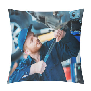 Personality  Automechanic Working On Car  Pillow Covers