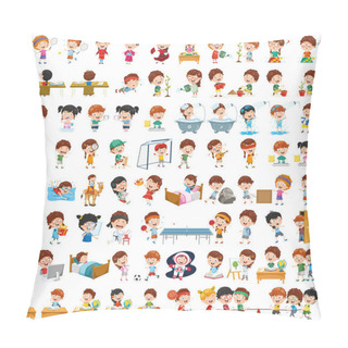 Personality  Vector Collection Of Cartoon Children Pillow Covers