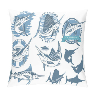 Personality  Marlin Fishing Icons Pillow Covers