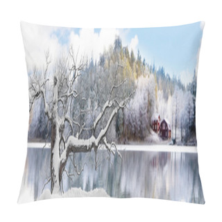 Personality  Tree In Winter Landscape Pillow Covers