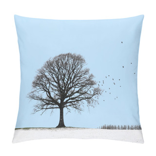 Personality  Oak Tree In Winter Pillow Covers