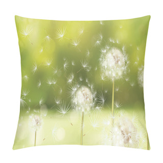 Personality  Spring Background With Dandelions. Pillow Covers