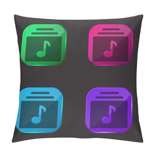 Personality  Album Four Color Glass Button Icon Pillow Covers