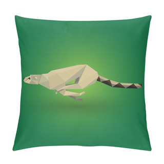 Personality  Vector Illustration Of Origami Cheetah. Pillow Covers