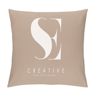 Personality  SE S E Logo Design With Combined Letters And Fall Vibes Colours. Pillow Covers