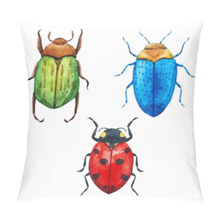 Personality  Watercolor Bug Beetle Pillow Covers