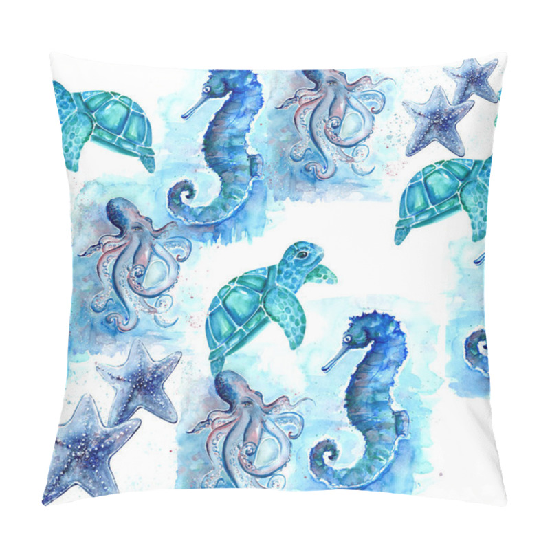 Personality  Aquarelle, painting of octopus, sketch art pattern illustration pillow covers