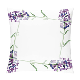Personality  Violet Lavender Floral Botanical Flower. Watercolor Background Illustration Set. Frame Border Ornament Square. Pillow Covers