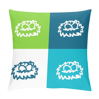 Personality  Birds Eggs On A Nest Flat Four Color Minimal Icon Set Pillow Covers